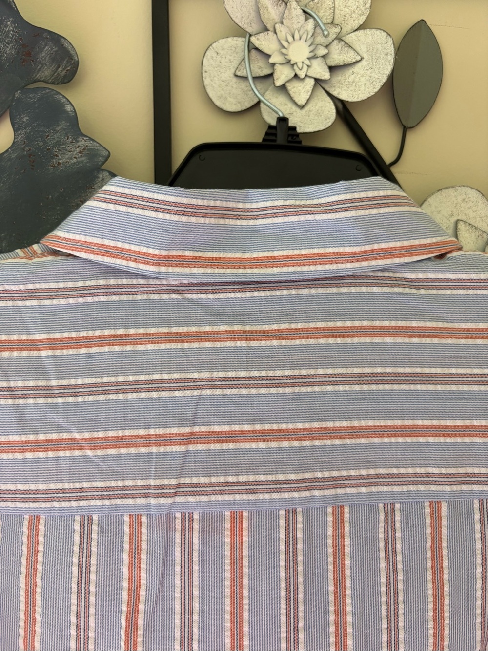 Nanette Lepore Blue, White & Orange Striped Button-Down Shirt - Picture 13 of 14